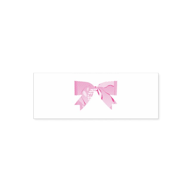 Classic Pink Bow Design Självfärgande Stämpel (Design)