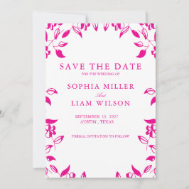 Classic Pink Floral Save the Date Invitation Inbjudningar