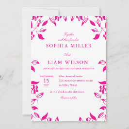 Classic Pink Floral  Wedding Invitation Inbjudningar