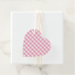 Classic Pink Gingham Thank You Favor Tags Gåvor Etiketter