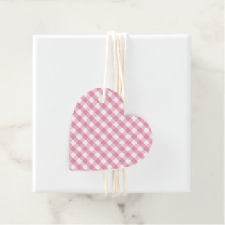 Classic Pink Gingham Thank You Favor Tags Gåvor Etiketter