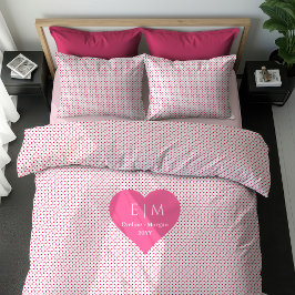 Classic Pink Hearts I Love You Gift Duvet Cover