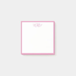 Classic Pink Monogram Post-it Block