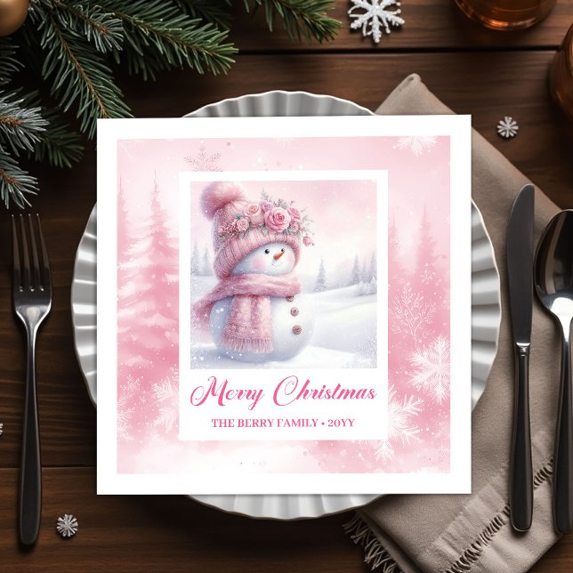 Classic Pinkmas Cozy Winter Forest Kids Gift Xmas Pappersservett (Classic Pinkmas Cozy Winter Forest Kids Gift Christmas Napkins

)