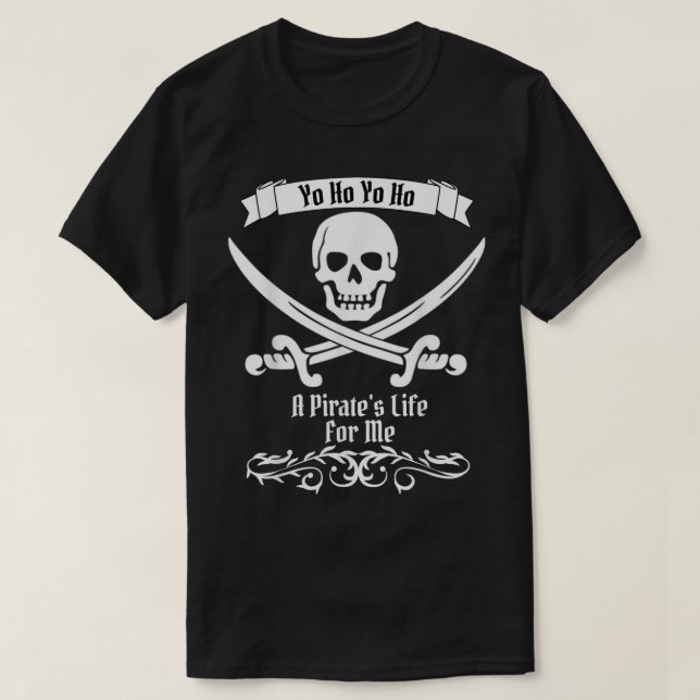 Classic Pirate Skull Crossed Swords Art T Shirt (Design framsida)