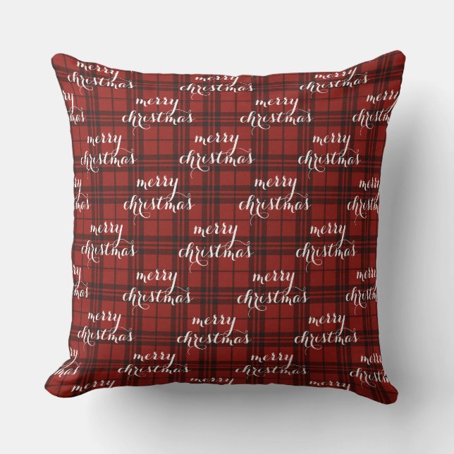 Classic Plaid Merry Christmas Festive -  Kudde (Framsida)