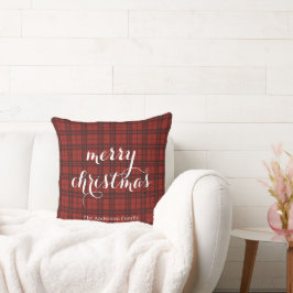 Classic Plaid Merry Christmas Festive -  Kudde