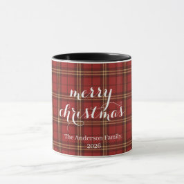 Classic Plaid Merry Christmas Festive -  Mugg