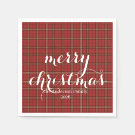 Classic Plaid Merry Christmas Festive -  Pappersservett