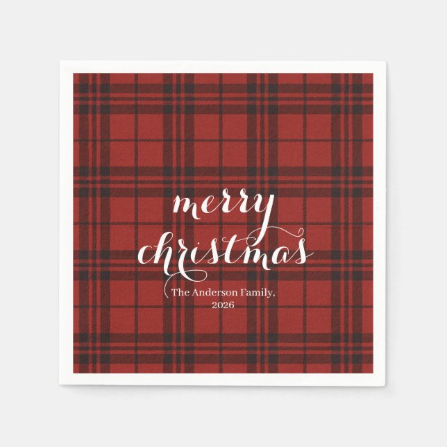 Classic Plaid Merry Christmas Festive -  Pappersservett (Framsidan)