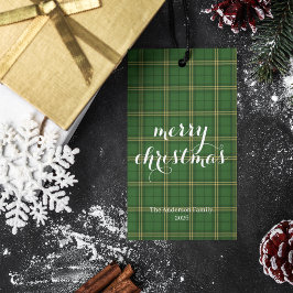 Classic Plaid Merry Christmas Festive - Presentetikett