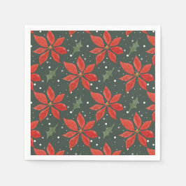 Classic Poinsetta Helgdag Pappersservett