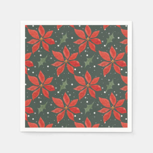 Classic Poinsetta Helgdag Pappersservett