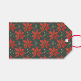 Classic Poinsetta Helgdag Presentetikett