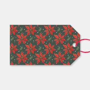 Classic Poinsetta Helgdag Presentetikett