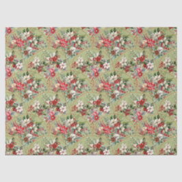 Classic Poinsettia & Berry Holiday Tissue Paper