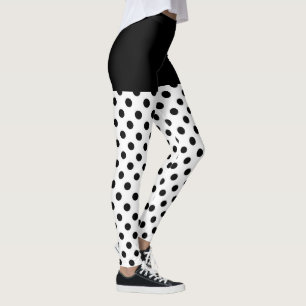 Classic Polka dots Black and White på Leggings