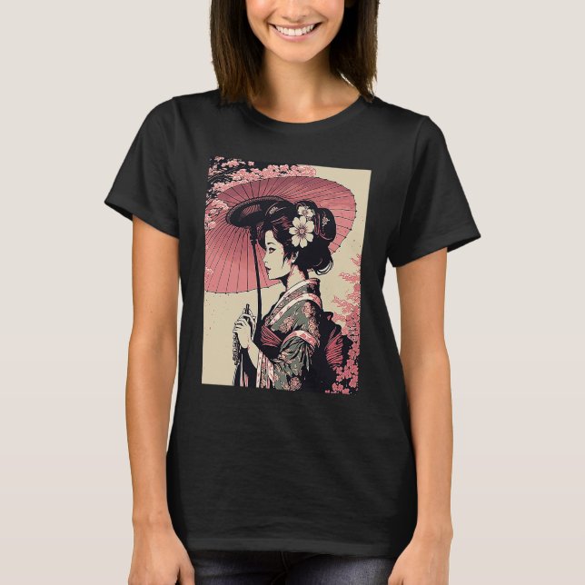 Classic Portrait Geisha T Shirt (Framsida)