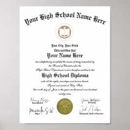 Classic portrait High School Diploma Poster