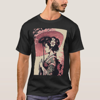 Classic Porträtt Geisha T Shirt