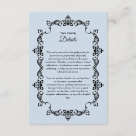 Classic Powder Blue Ornately Framed Wedding Tilläggskort