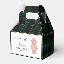 Classic Preppy Bear Designer Plaid Baby Shower Presentaskar