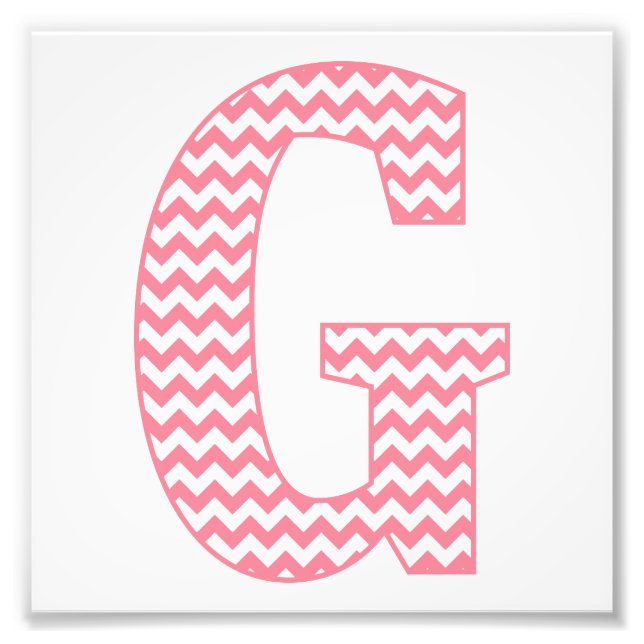 Classic Preppy Rosa Chevron Brev G Monogram Fototryck (Framsidan)