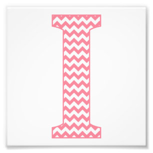 Classic Preppy Rosa Chevron Brev I Monogram Fototryck