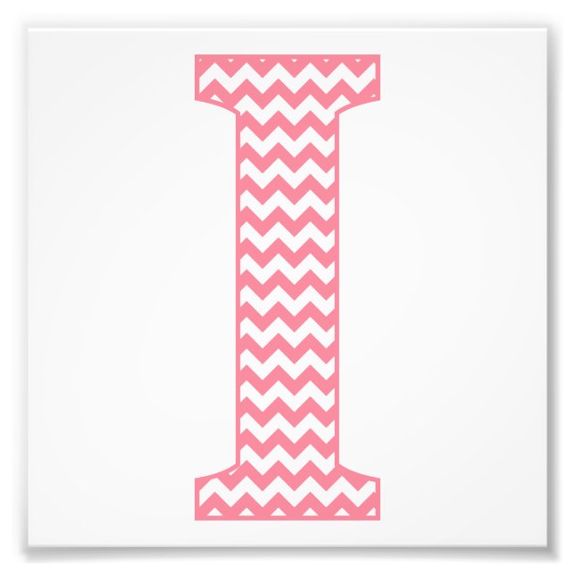 Classic Preppy Rosa Chevron Brev I Monogram Fototryck (Framsidan)