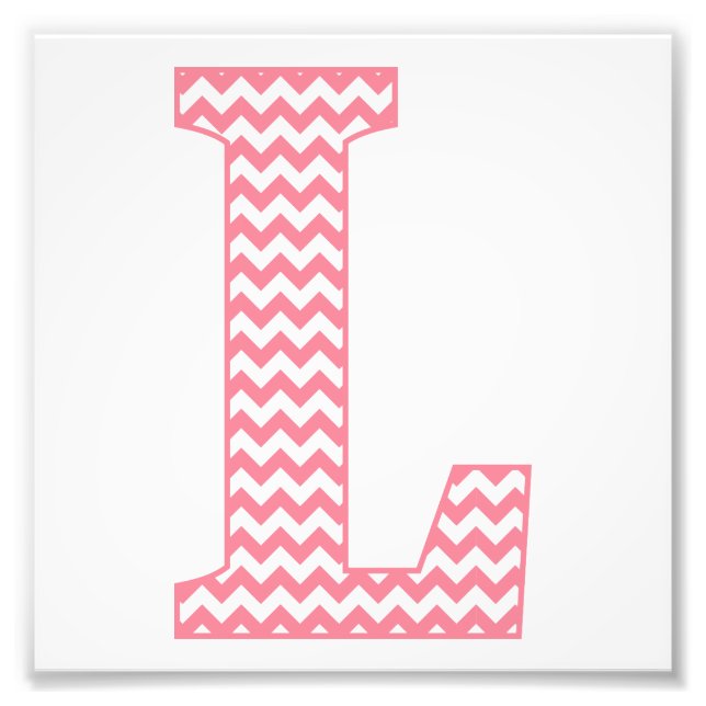 Classic Preppy Rosa Chevron Brev L Monogram Fototryck (Framsidan)