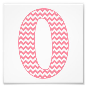Classic Preppy Rosa Chevron Brev O Monogram Fototryck