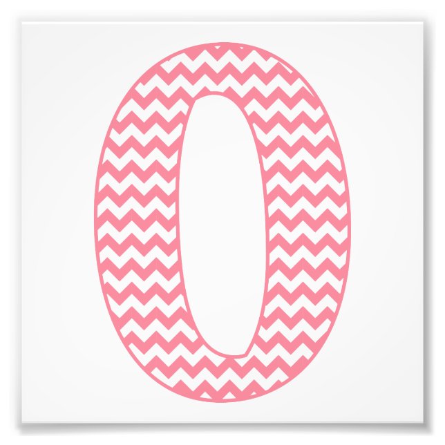 Classic Preppy Rosa Chevron Brev O Monogram Fototryck (Framsidan)