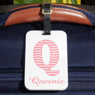 Classic Preppy Rosa Chevron Brev Q Monogram Bagagebricka