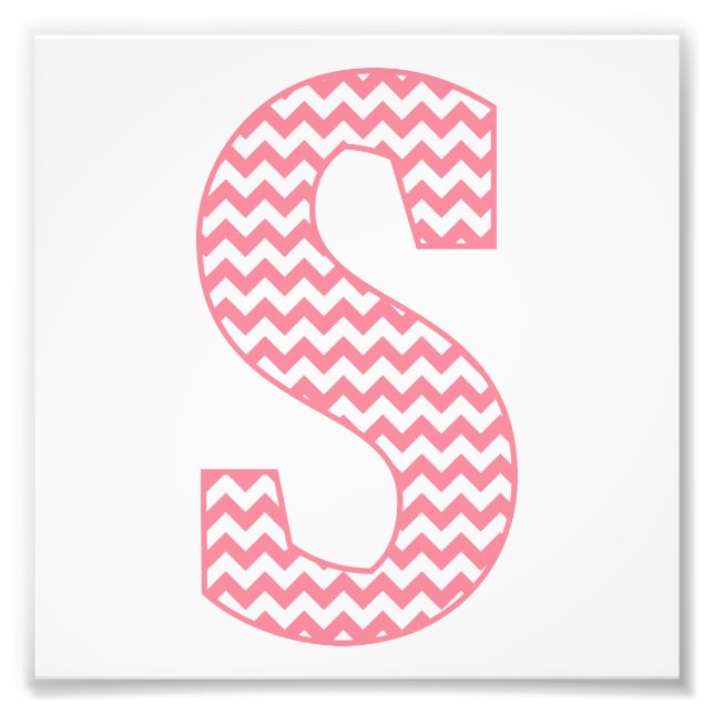 Classic Preppy Rosa Chevron Brev S Monogram Fototryck (Framsidan)