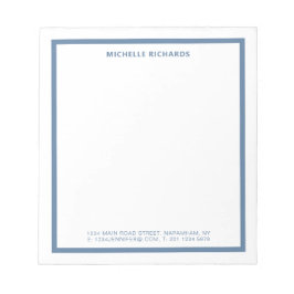 Classic Professional Dusty Blue Border Stationery Anteckningsblock