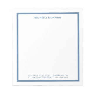 Classic Professional Dusty Blue Border Stationery Anteckningsblock