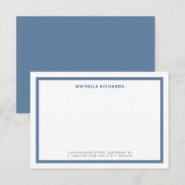 Classic Professional Dusty Blue Border Stationery Anteckningskort