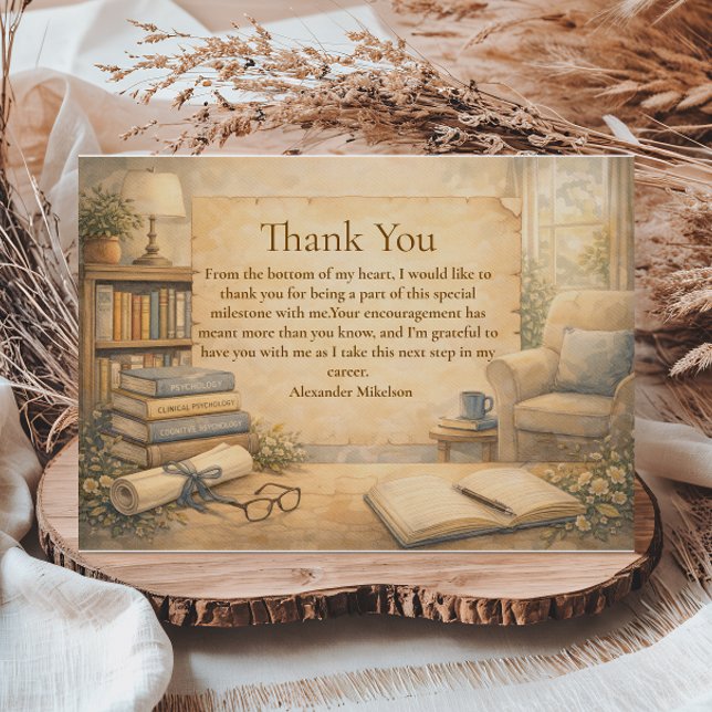 Classic Psychology Graduation Tack Kort (Skapare uppladdad)