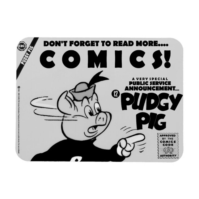 Classic PUDGY PIG (P.S.A.) Magnet  (Horisontell)