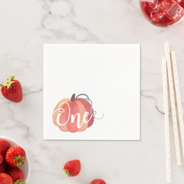 Classic Pumpkin First Birthday Napkin Pappersservett (Insitu)