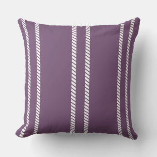 Classic Purple Plum with Stripes Throw Pillow Kudde
