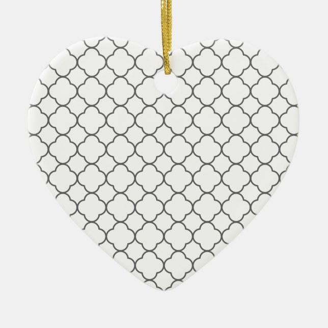 Classic Quatrefoil Mönster Julgransprydnad Keramik (Framsidan)