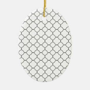 Classic Quatrefoil Mönster Julgransprydnad Keramik