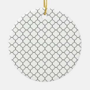 Classic Quatrefoil Mönster Julgransprydnad Keramik