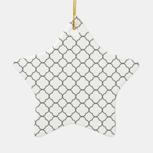 Classic Quatrefoil Mönster Julgransprydnad Keramik