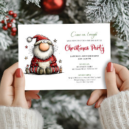Classic Quirky Santa Hand Drawn Festive Invitation Inbjudningar