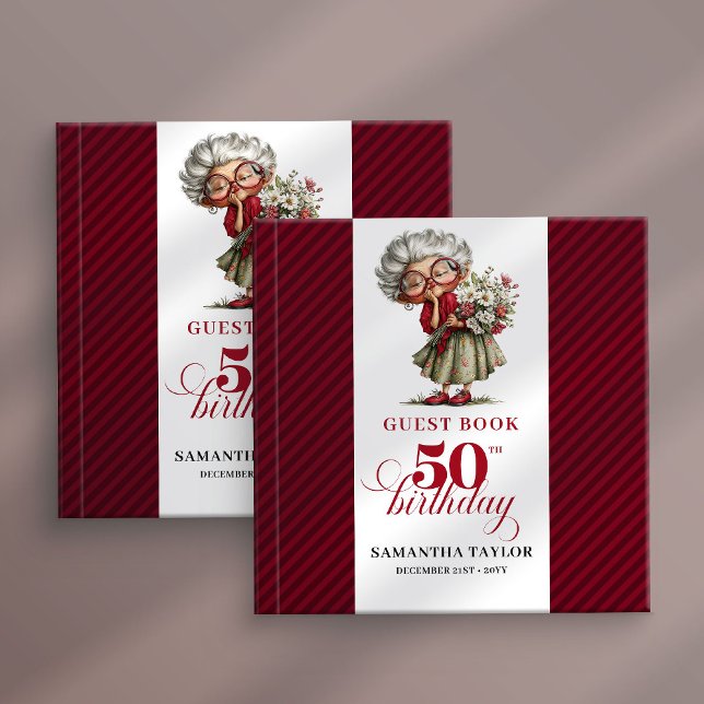 Classic Quirky Woman 50th Birthday Whimsical  Gästböcker (Classic Quirky Woman 50th Birthday Whimsical Guest Book

)