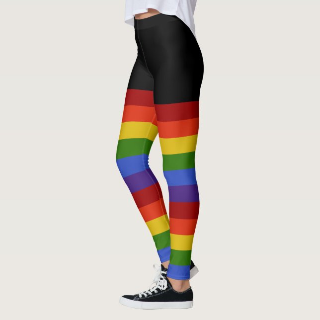 Classic Rainbow Rand Black Leggings (Vänster)