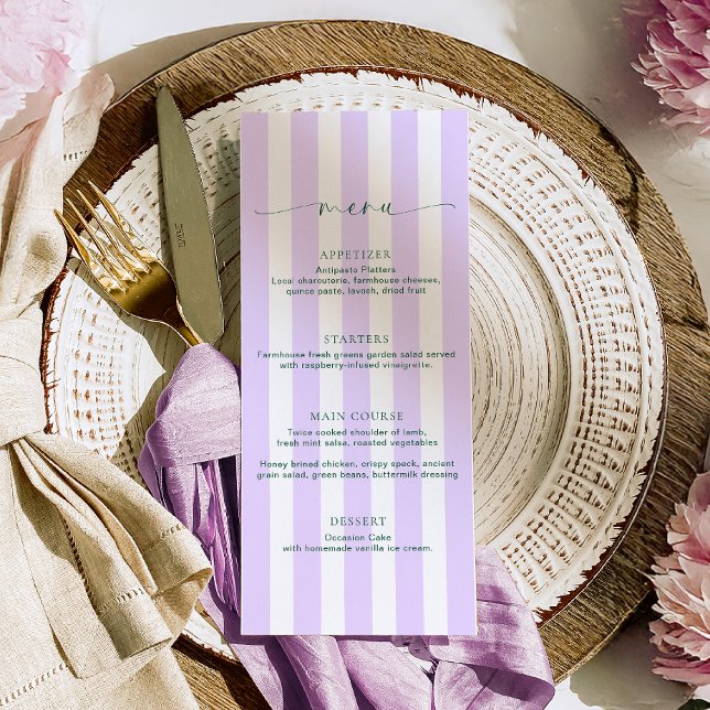 Classic Rand Lilac Menu Meny (Skapare uppladdad)
