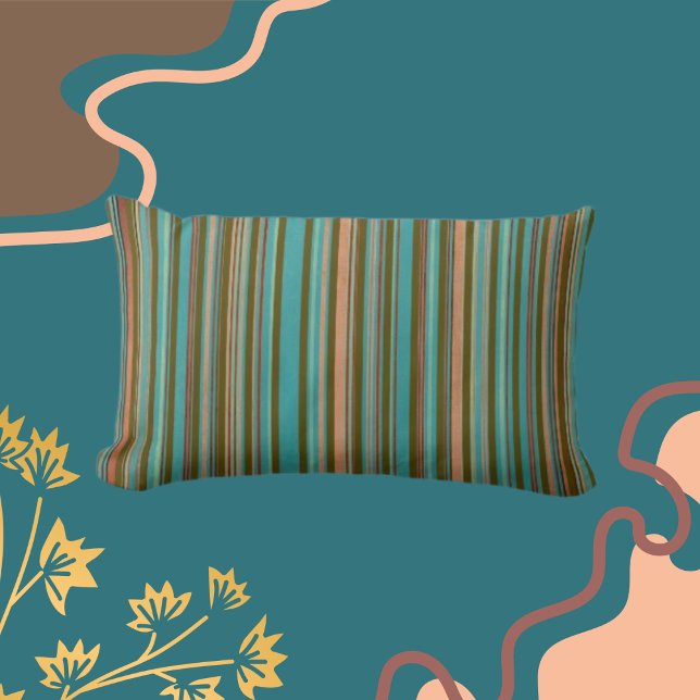 Classic Rand Teal, Clay Shades, Brown Lumbarkudde (Skapare uppladdad)